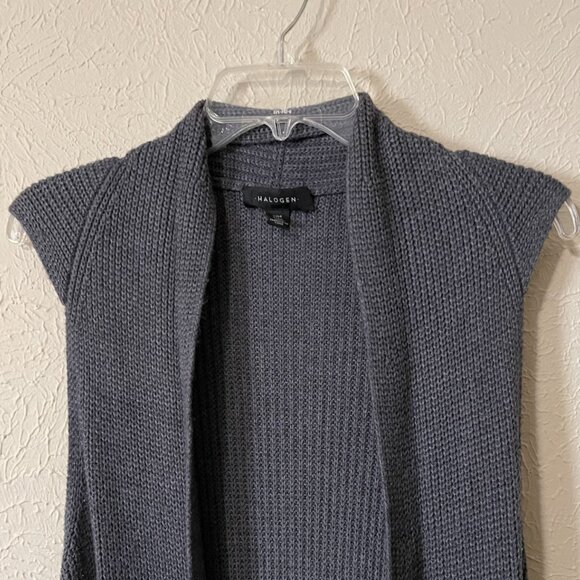 Halogen Gray Knit Ribbed Sweater Vest,  One Size - Picture 2 of 5